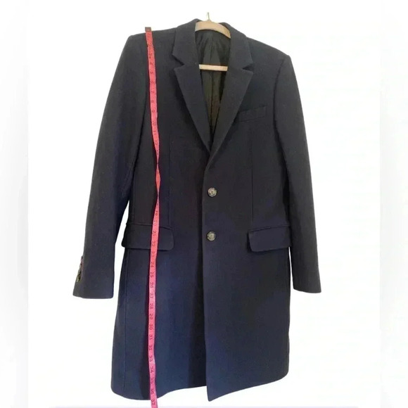 AMI Paris Wool and Cashmere Blend Navy Blue Coat Sz M - Picture 8 of 14